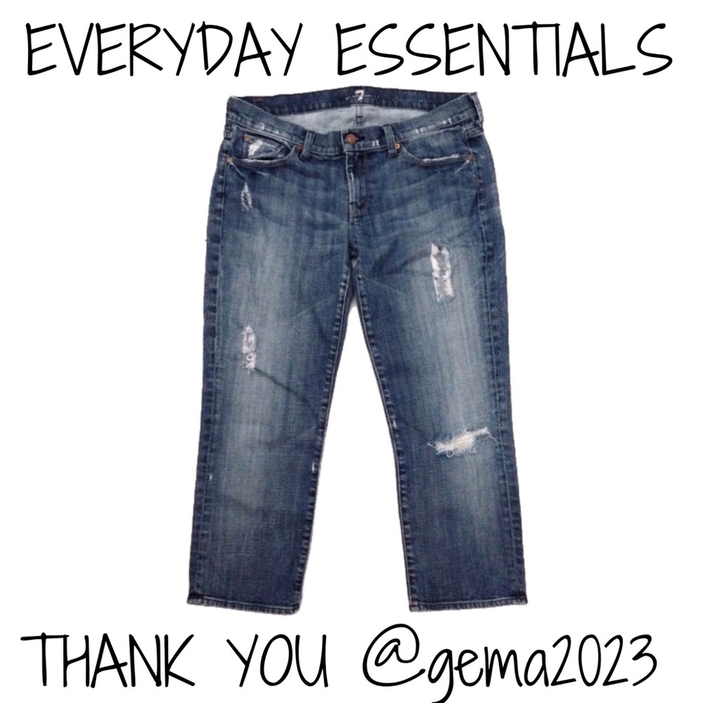 7 FOR ALL MANKIND • Distressed Cropped Jeans - Picture 4 of 6
